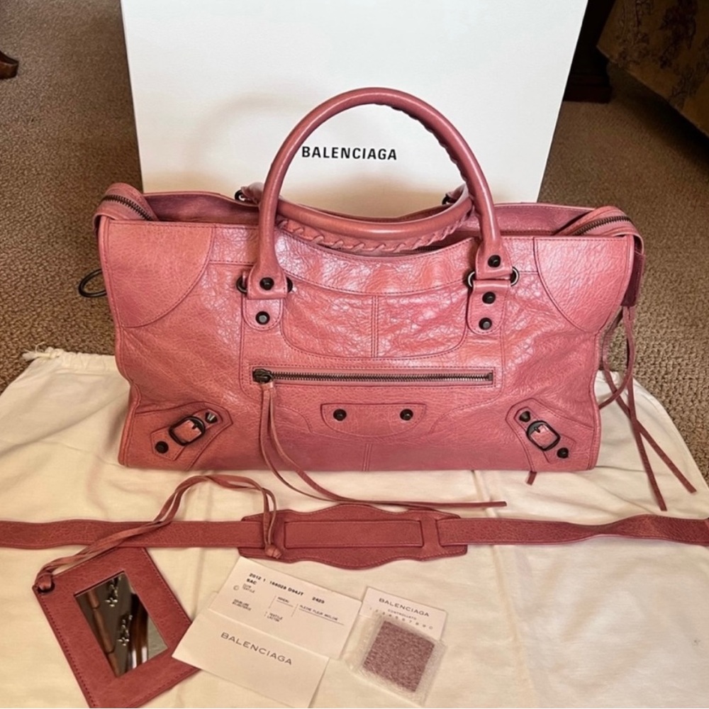 Pink Balenciaga City bag
